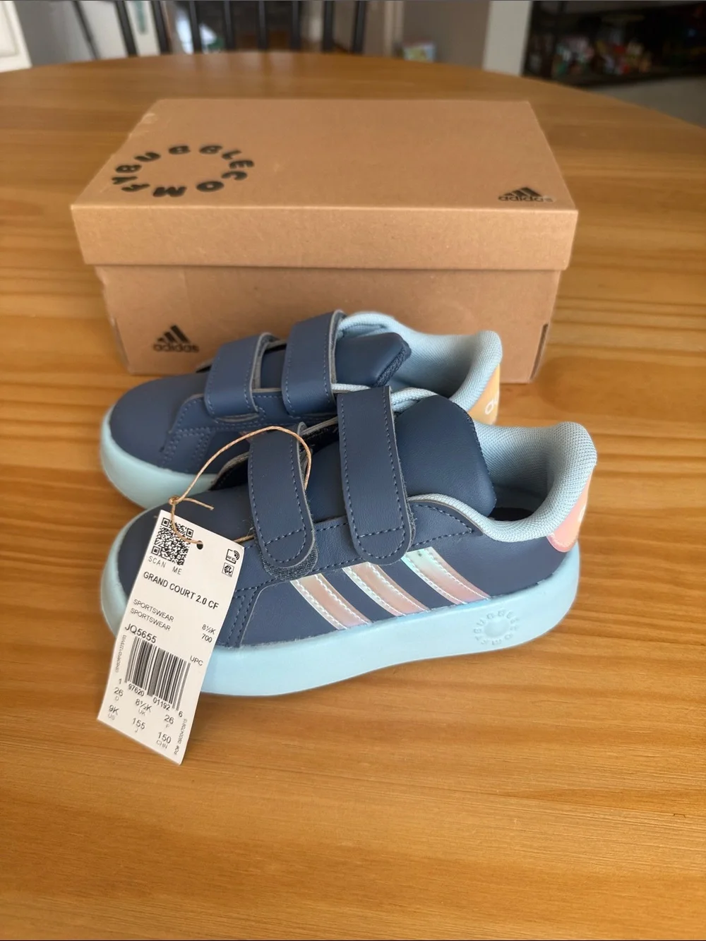 Adidas Grand Court 2.0 Toddler Bubble Comfy Blue Sneakers NEW IN BOX!